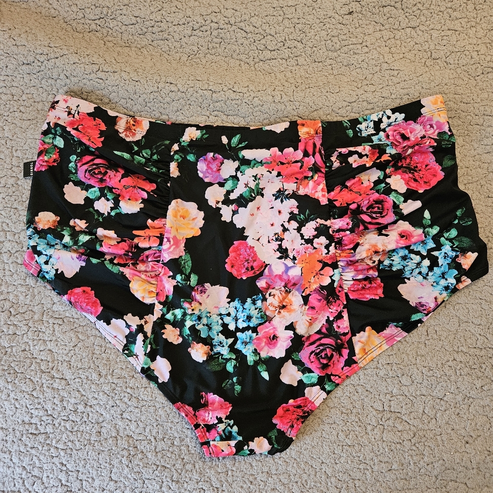 NWT Torrid Floral High Waist Swim Bottoms Size 4 - Picture 2 of 7